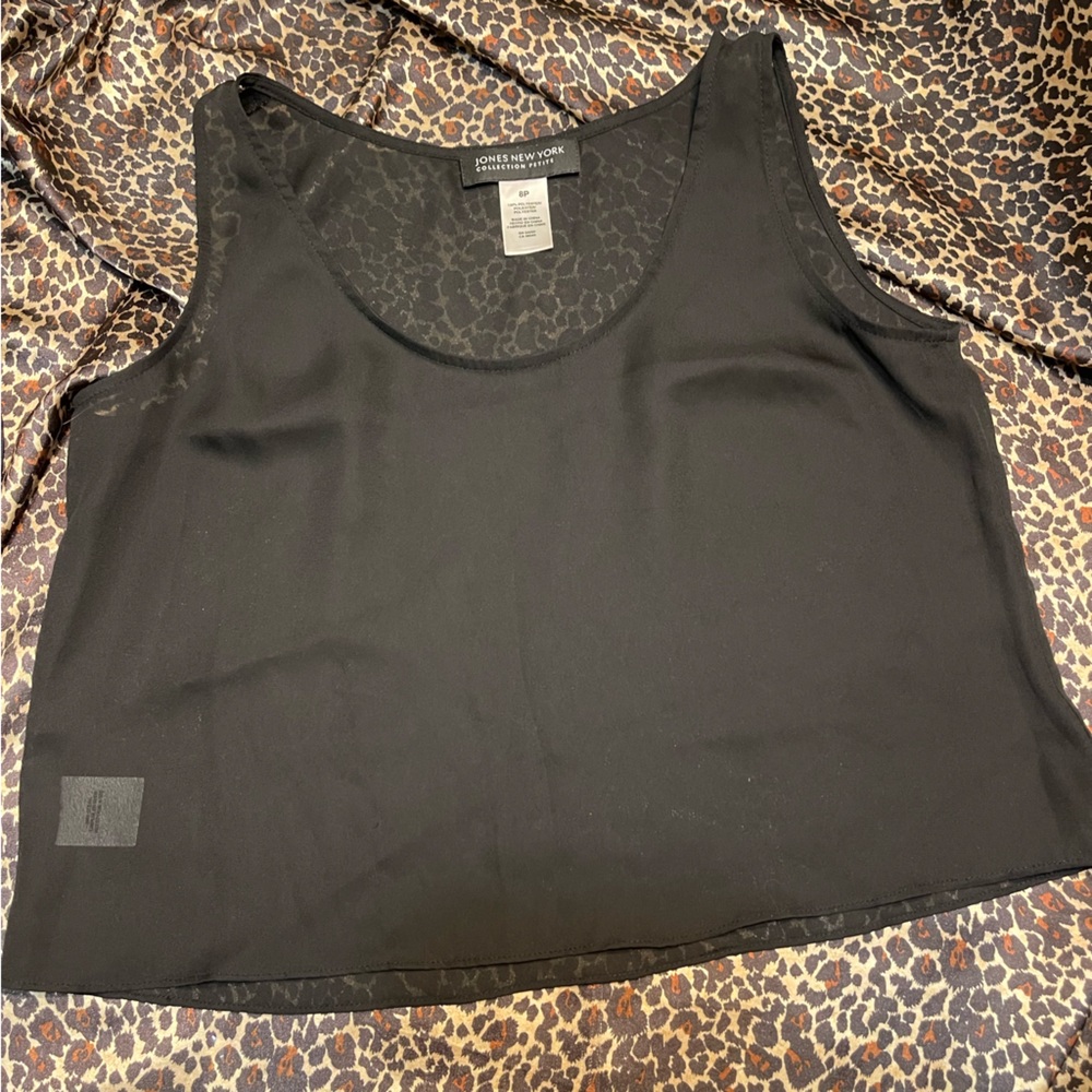 Jones New York Cropped Mesh Tank Top